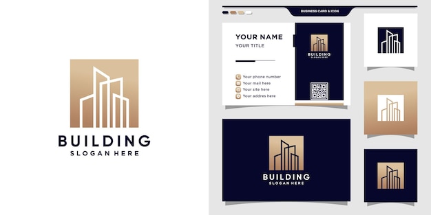 Building logo template with modern style for construction and business card design  