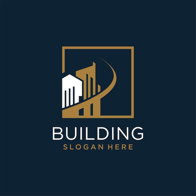 Building logo vector with modern kreative and unique style