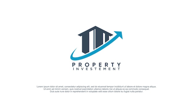 Building logo with arrow concept for property business