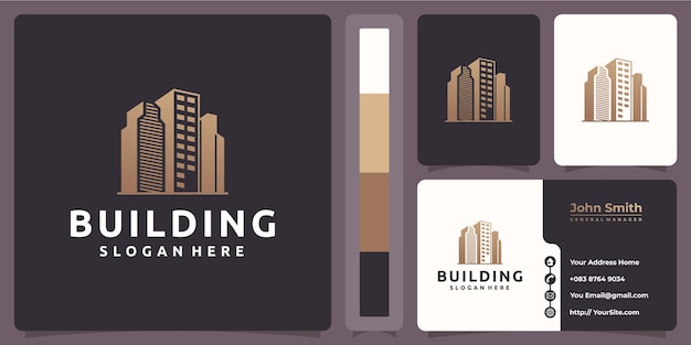 Building logo with business card template