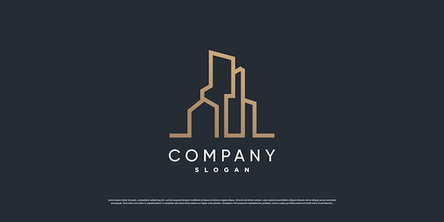 Building logo with golden and line style Premium Vector part 4