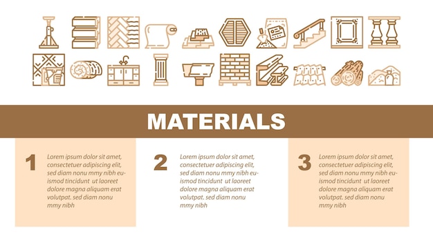 Building materials and supplies landing header vector