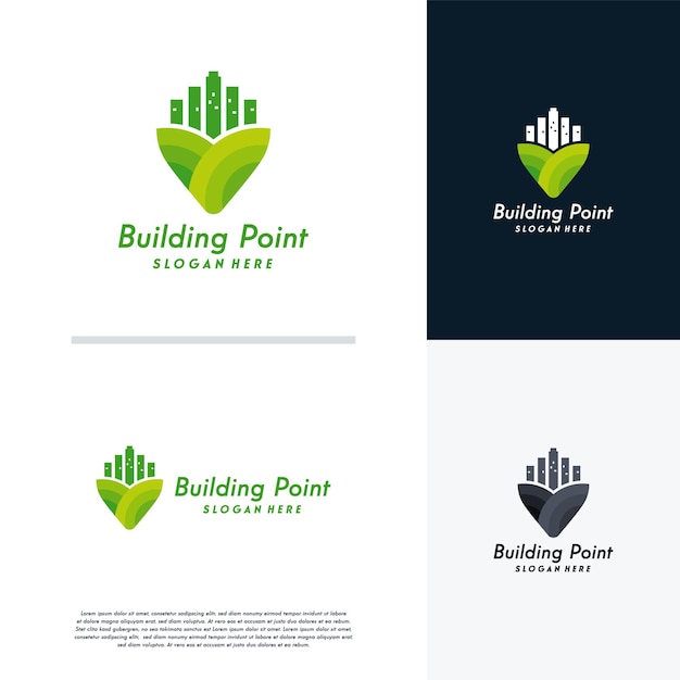 Building Point logo designs concept vector, House Point logo template