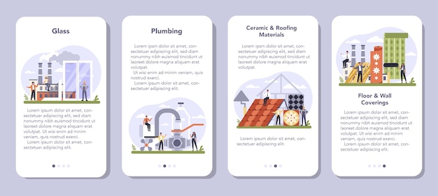 Building products industry mobile application banner set