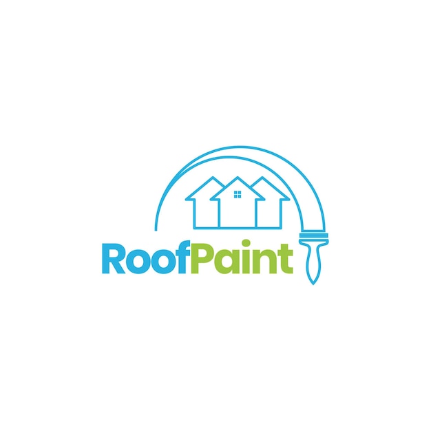 Building roof painting logo design