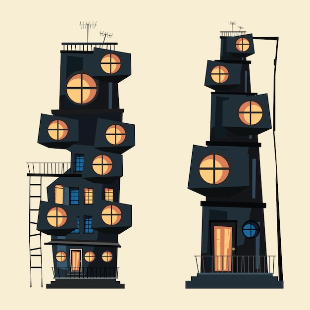 Building set vector illustration