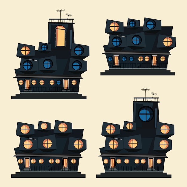 Building set vector illustration