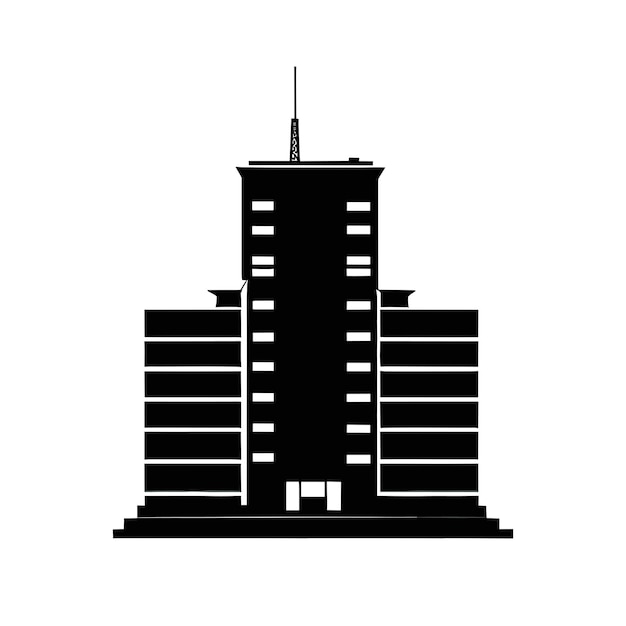 building silhoutte vector design highrise building symbol