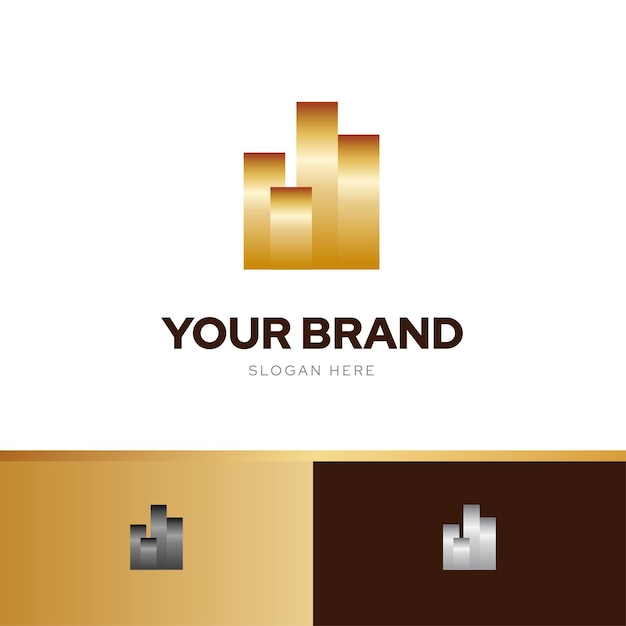 Building simple logo design template vector with threecolor harmony combination elegant luxury premium brand identity