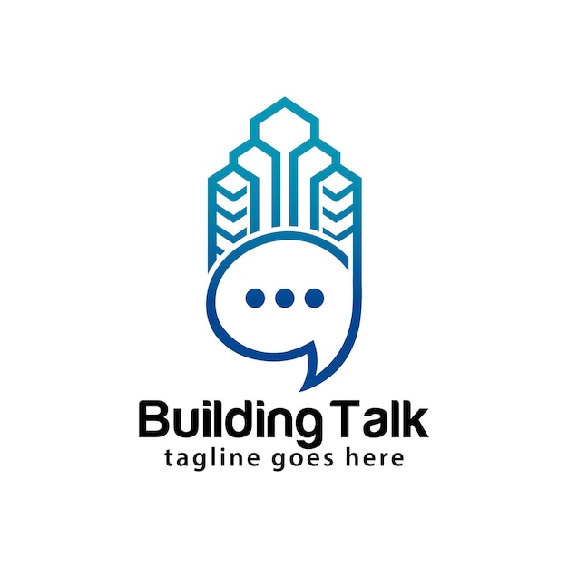 Building talk logo design template