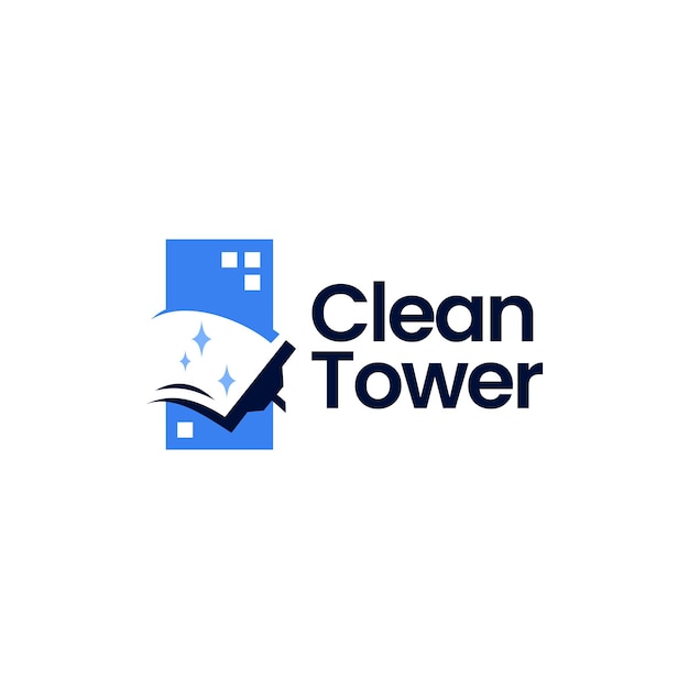 Building Tower Clean Cleaning Service Logo Vector icon illustration