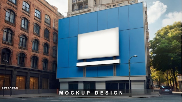 a building with a blue sky and a sign that says  design design design design