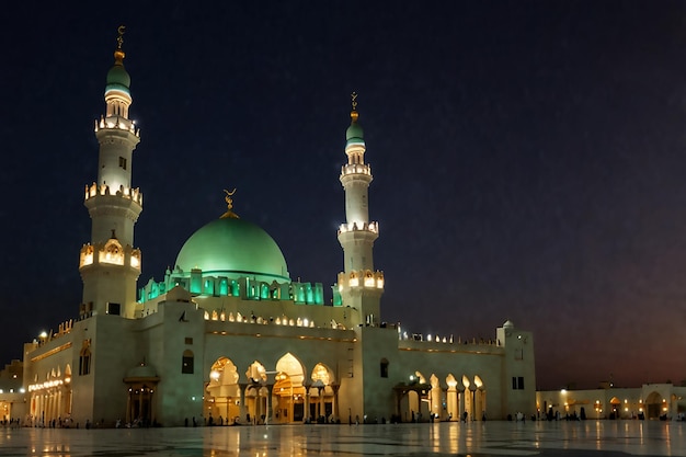 a building with a green dome and a green dome in the middle Madina