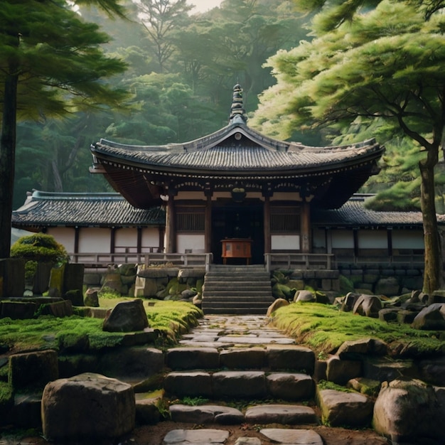 a building with a large pagoda on the front