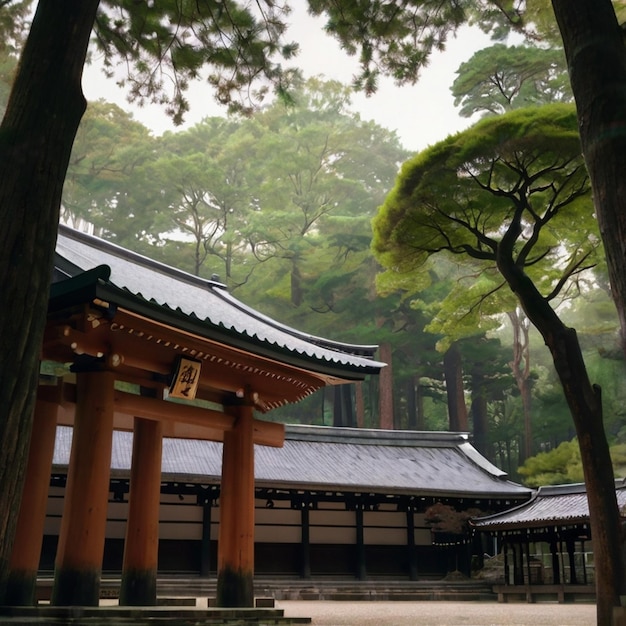 a building with a large wooden structure that says  the temple