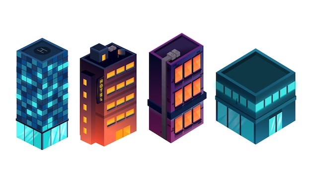 Buildings isolated vector illustration