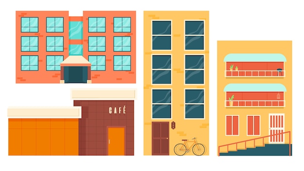 Buildings isolated vector illustration