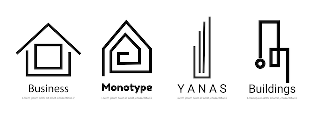 buildings logo set bundle vector