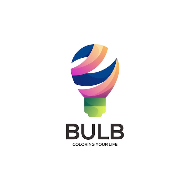 Bulb colorful logo gradient illustration