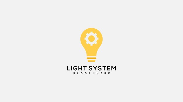 Bulb combine with Gear Logo Design Vector