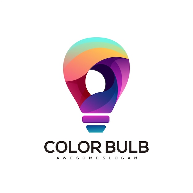 Bulb gradient colorful logo design