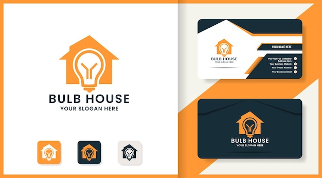 Bulb house logo and business card design