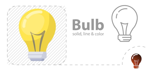 Bulb isolated flat illustration light bulb line icon