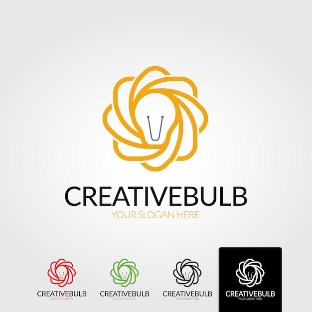 Bulb isolated vector abstract logo of lines