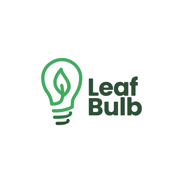 Bulb leaf tree idea smart think logo vector icon illustration