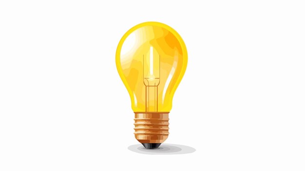 Vector bulb light icon flat vector isolated on white background