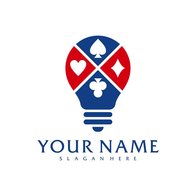 Bulb Poker logo vector template Creative Poker logo design concepts