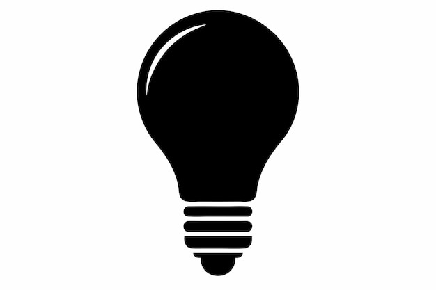 Vector bulb silhouette vector on white background