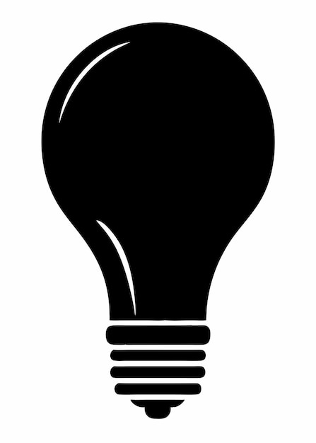 Bulb silhouette vector on white background