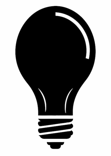 Vector bulb silhouette vector on white background