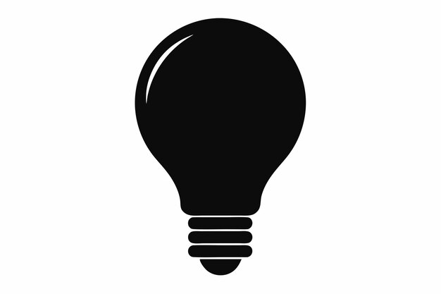 Vector bulb silhouette vector on white background