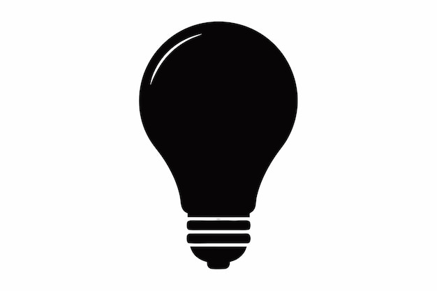 Vector bulb silhouette vector on white background