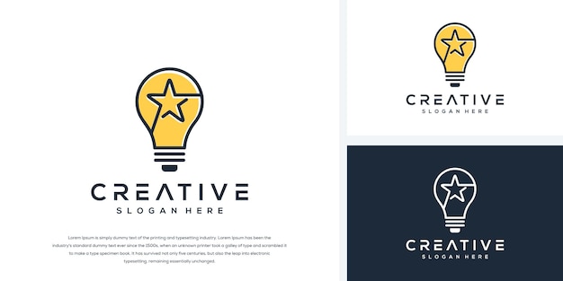 bulb star logo design ready to use