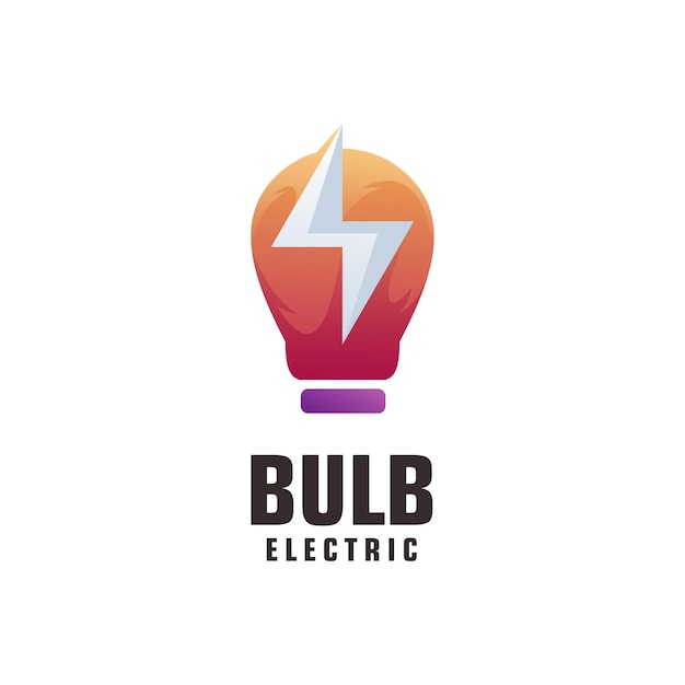 Bulb thunder logo illustration colorful