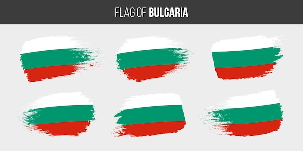 Bulgaria flags Brush stroke grunge vector illustration flag of bulgaria isolated on white