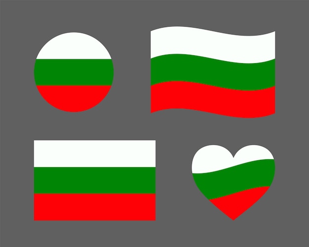 Bulgarian flag signs set Bulgarian decorative element National symbols Unification Day in Bulgaria