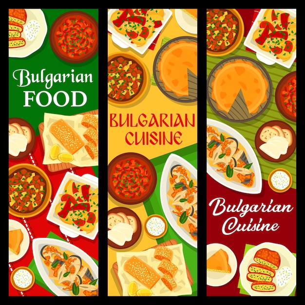 Bulgarian food cuisine restaurant menu banners