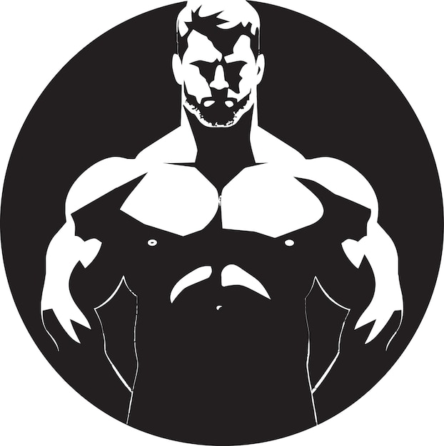 Bulging Biceps Monochrome Artistry in Flexing Power Flexing Glory Black Vector Depiction of Muscula