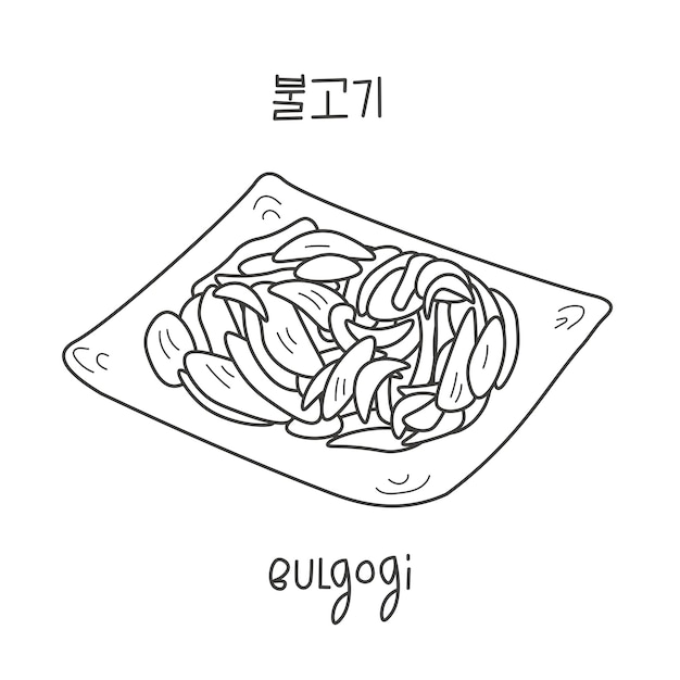 Bulgogi Korean food doodle