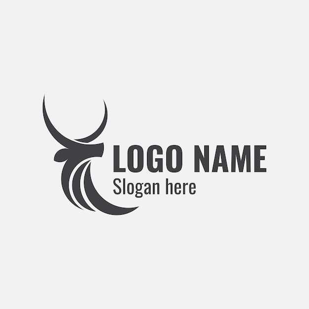 Bull buffallo cow simple clean icon logo design inspiration