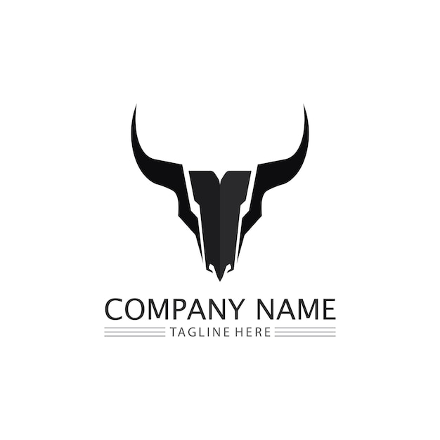 Bull and buffalo head cow animal  mascot logo design vector for sport horn buffalo animal mammals head logo wild matador