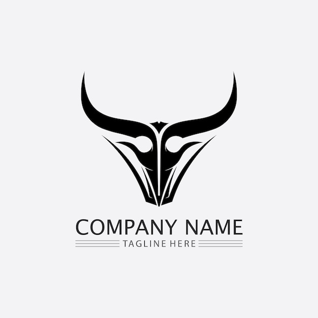 Bull and buffalo head cow animal mascot logo design vector for sport horn buffalo animal mammals head logo wild matador