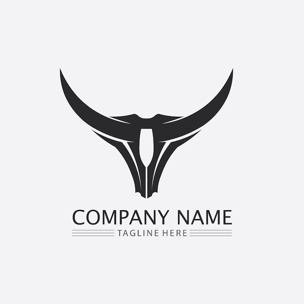 Bull and buffalo head cow animal mascot logo design vector for sport horn buffalo animal mammals head logo wild matador