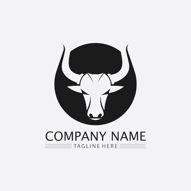 Bull and buffalo head cow animal mascot logo design vector for sport horn buffalo animal mammals head logo wild matador