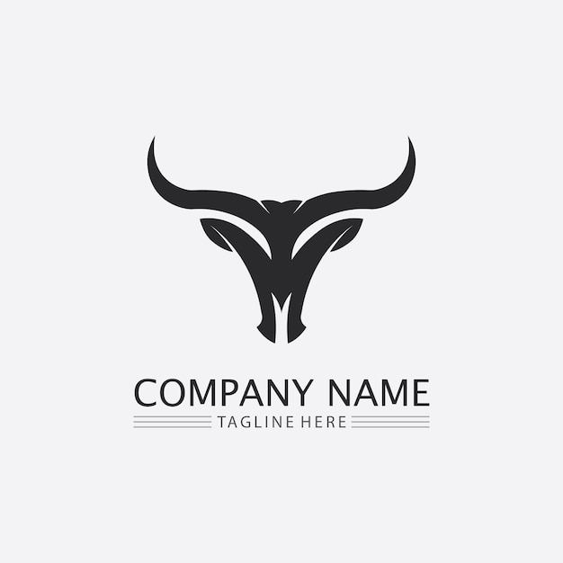 Bull and buffalo head cow animal mascot logo design vector for sport horn buffalo animal mammals head logo wild matador