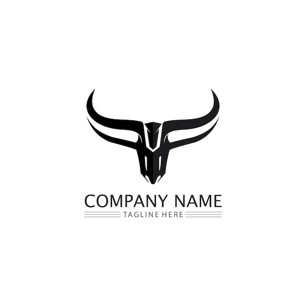 Bull and buffalo head cow animal  mascot logo design vector for sport horn buffalo animal mammals head logo wild matador